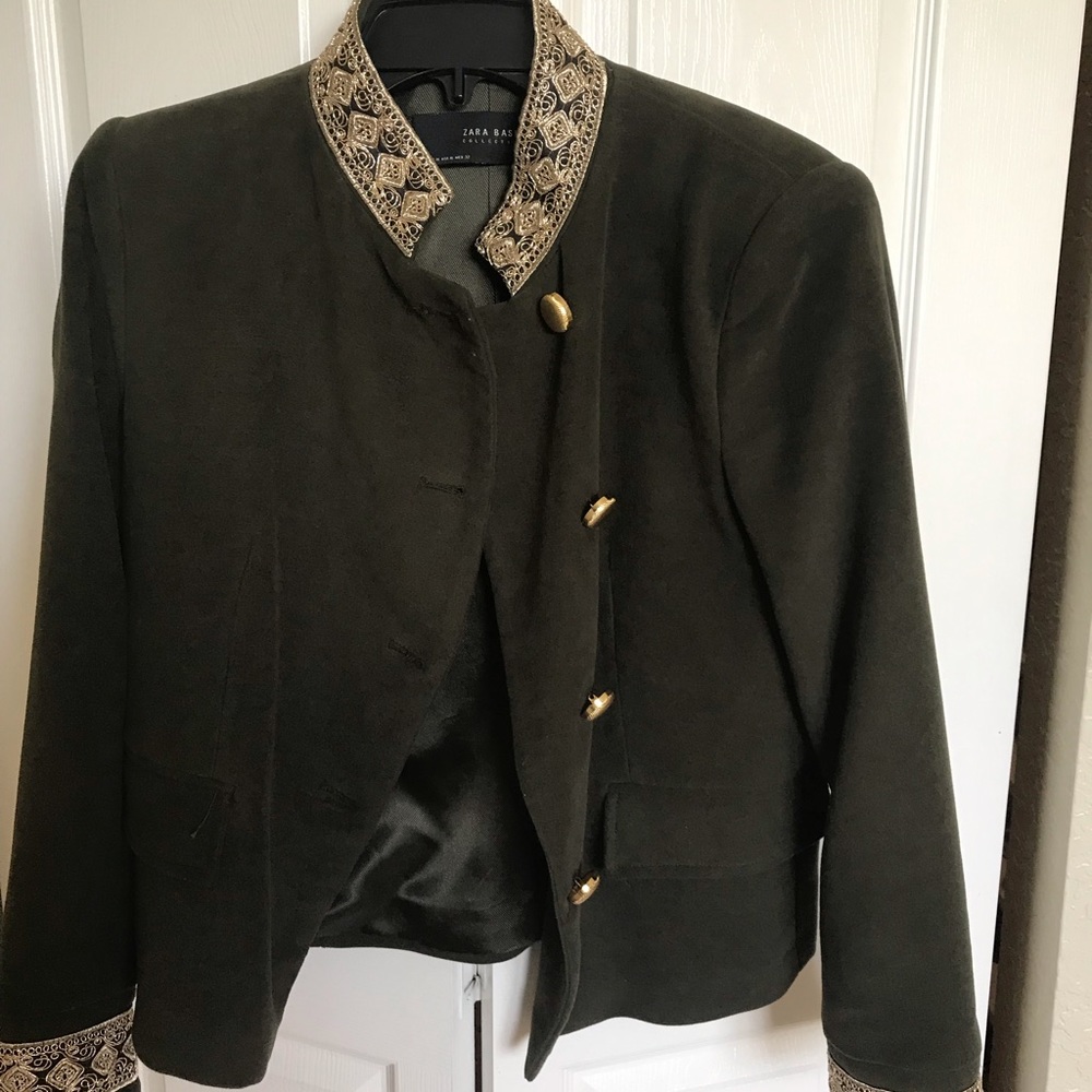 Zara military style blazer. Green color.